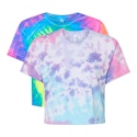 Colortone Women's Tie-Dye Jersey Blend Crop T-shirt