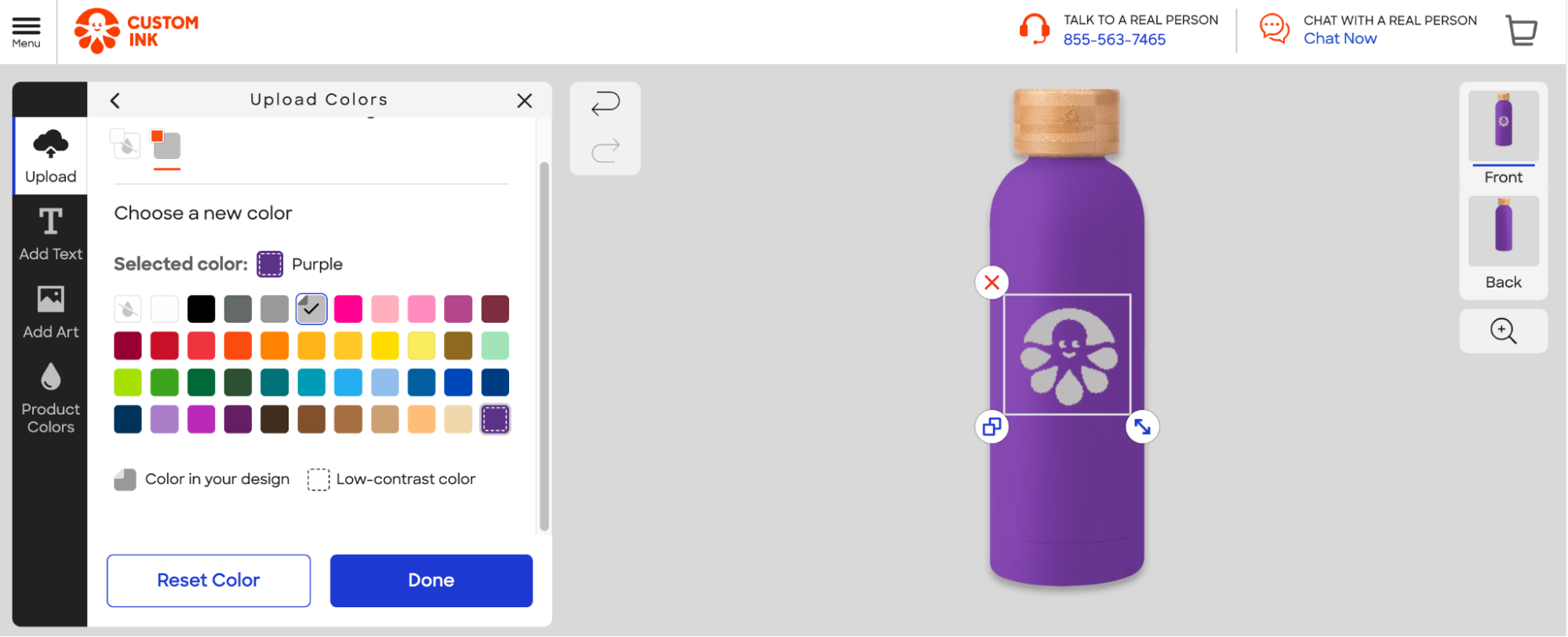 Example of low-contrast colors