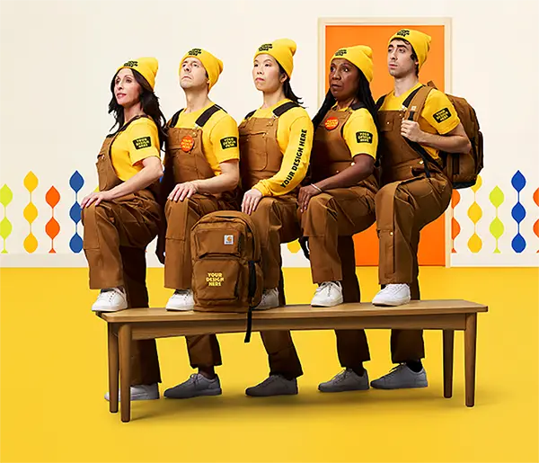 a group photo wearing identical custom products